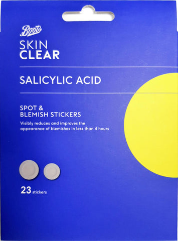 Boots Skin Clear Salicylic Acid 2 HOUR Spot Gel 25ml & Spot blemish 23 Stickers