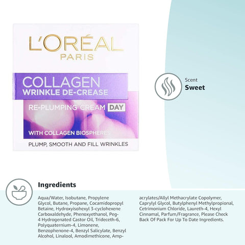 L'Oreal Paris Collagen Wrinkle Decrease Re-Plumbing Day Cream, 50ml