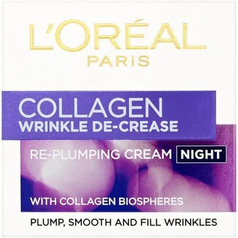 L'Oreal Paris Collagen Wrinkle Decrease Re-Plumbing Night Cream, 50ml
