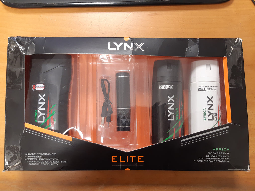 Lynx Africa Powerbank Gift Set (REDUCED TO CLEAR - BOX IS DAMANGED ...