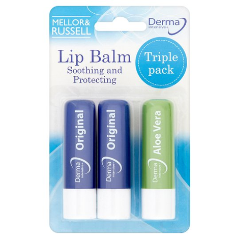 Mellor & Russell Derma Intensive Lip Balms Triple Value Pack  (2 Original Lip Balm + 1 Aloe Vera Lip Balm)