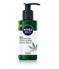 NIVEA MEN Sensitive Pro Ultra Calming Facial Balm (150 ml), Aftershave Balm Enriched with Hemp Seed Oil and Vitamin E for Stress-Minimising Face Care