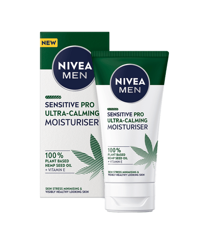 NIVEA MEN Sensitive Pro Ultra Calming Moisturising Cream (75ml), Face Care Moisturiser Enriched with Hemp Seed Oil and Vitamin E for Stress-Minimising Skin Care